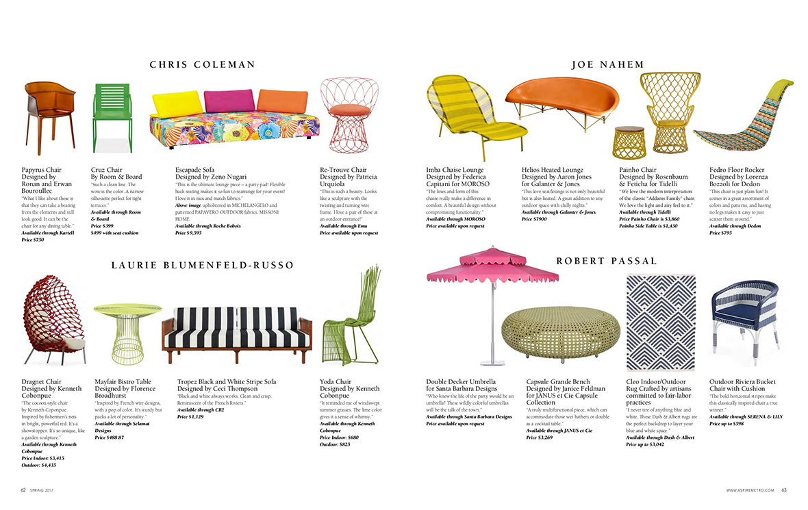 Laurie Blumenfeld-Russo in ASPIRE outdoor designer furniture feature