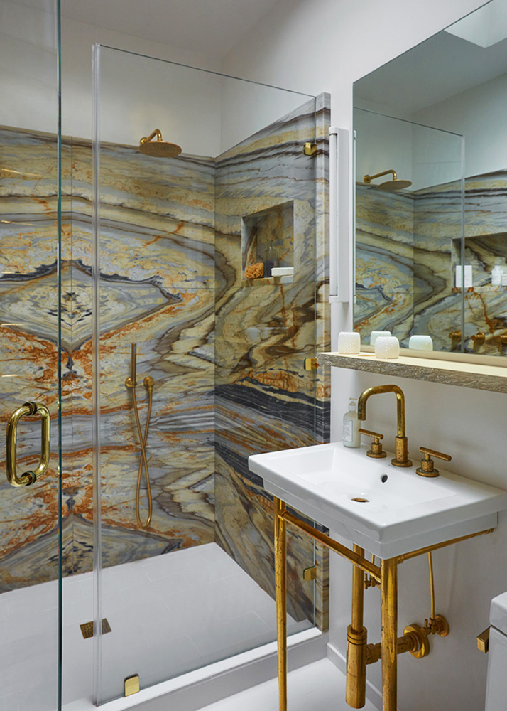 Laurie Blumenfeld Russo-Design Matchbook Marble Shower Bath