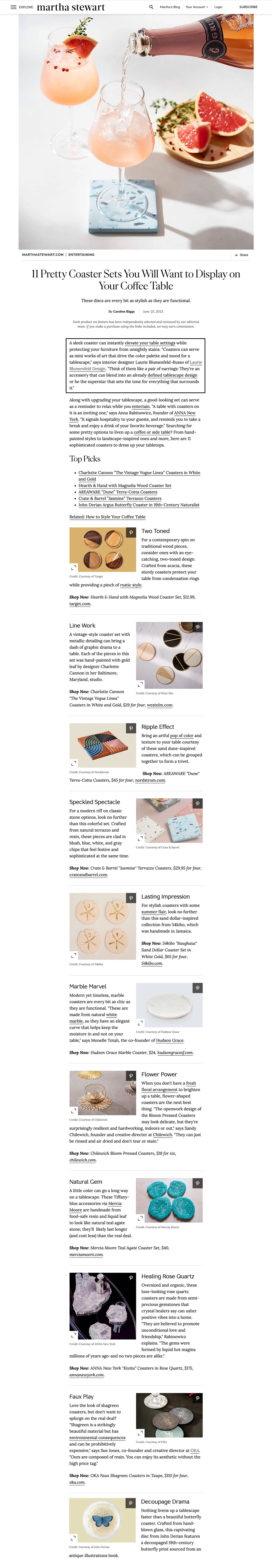 Interior Designer Laurie Blumenfeld Russo - Pretty Coaster Sets for Your Coffee Table on Martha Stewart Living .jpg