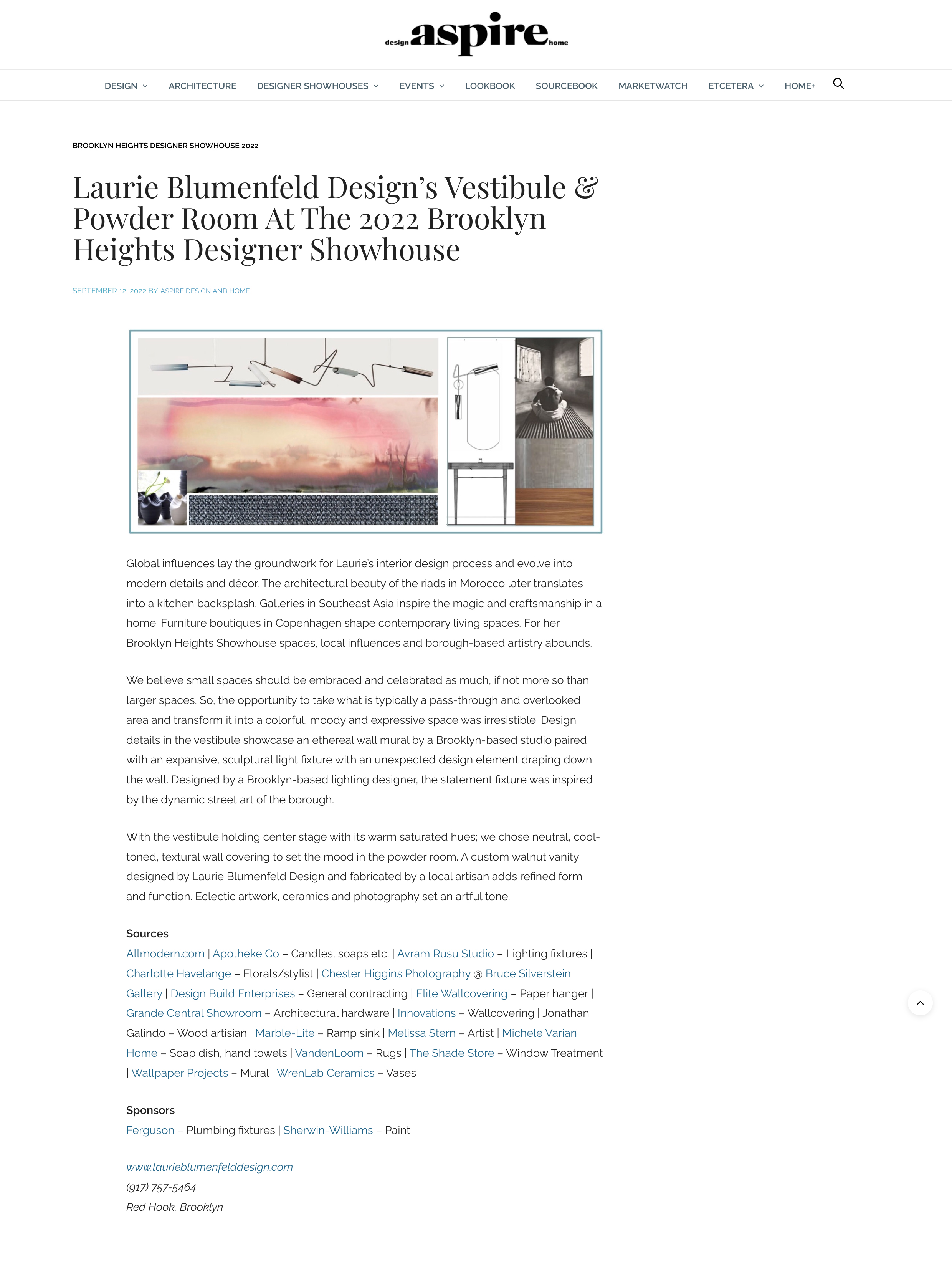 Laurie Blumenfeld Design’s Vestibule & Powder Room At The 2022 Brooklyn Heights Designer Showhouse