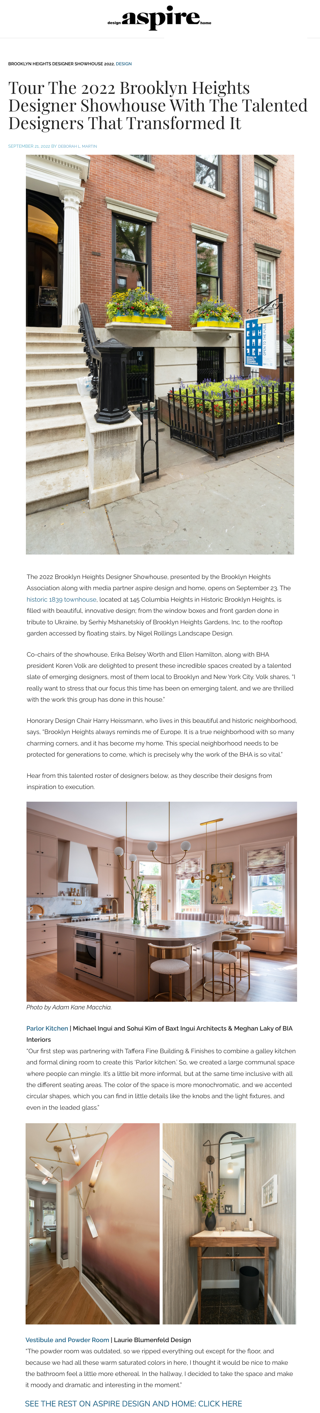 Aspire Design and Home - Tour The 2022 Brooklyn Heights Designer Showhouse With The Talented Designers That Transformed It