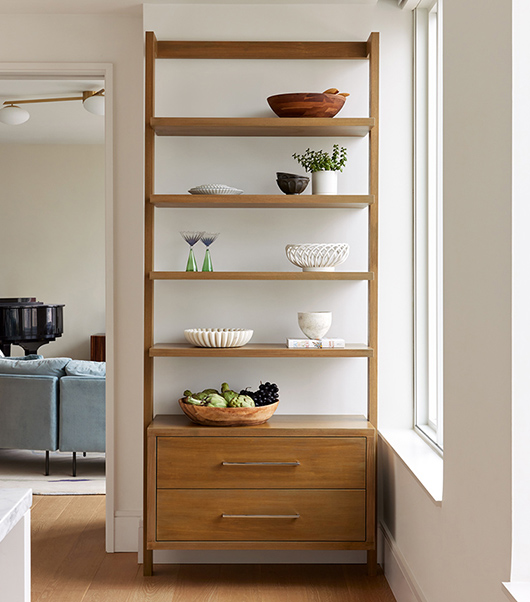 Custom Kitchen Storage Shelving with Two Drawers