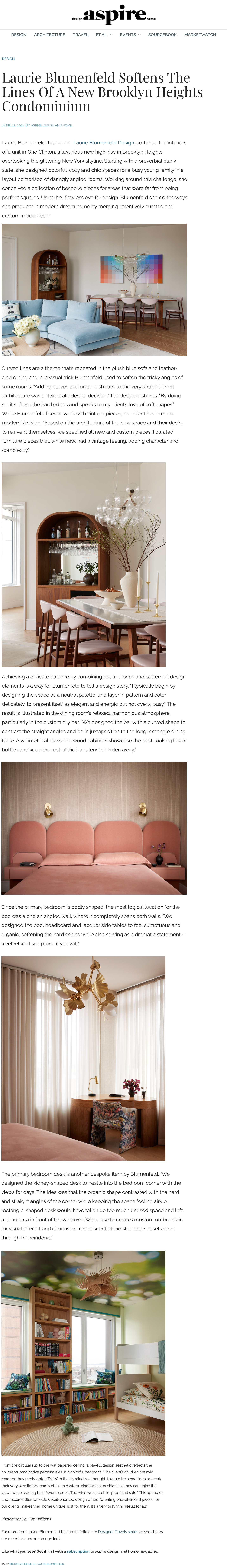 Laurie Blumenfeld Softens The Lines Of A New Brooklyn Heights Condominium featured Aspire Design and Home