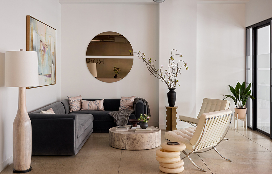 Interior Design Client lounge in Park Avenue family law office designed by Laurie Blumenfeld Design