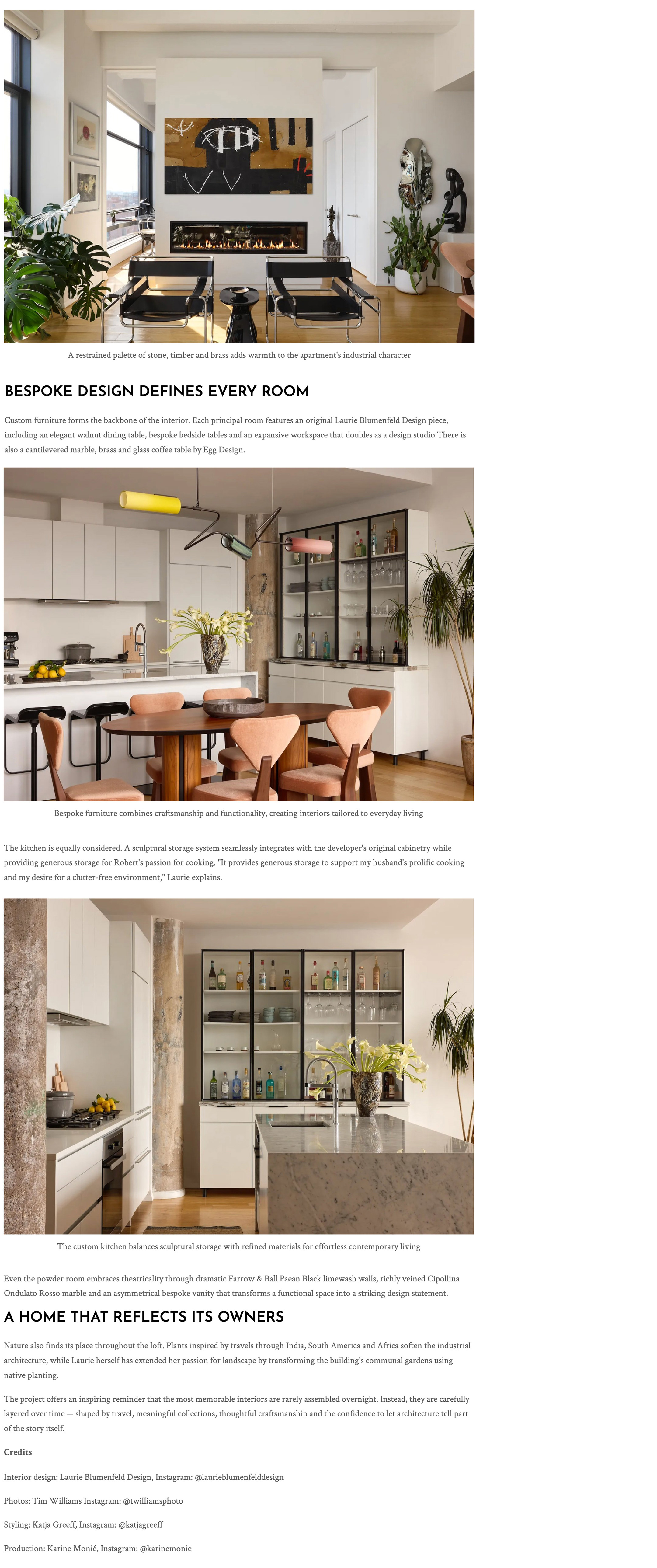 House & Garden: A Brooklyn Loft Inspired By Art, Travel And Industrial Heritage featuring designer Laurie Blumenfeld's own Red Hook apartment